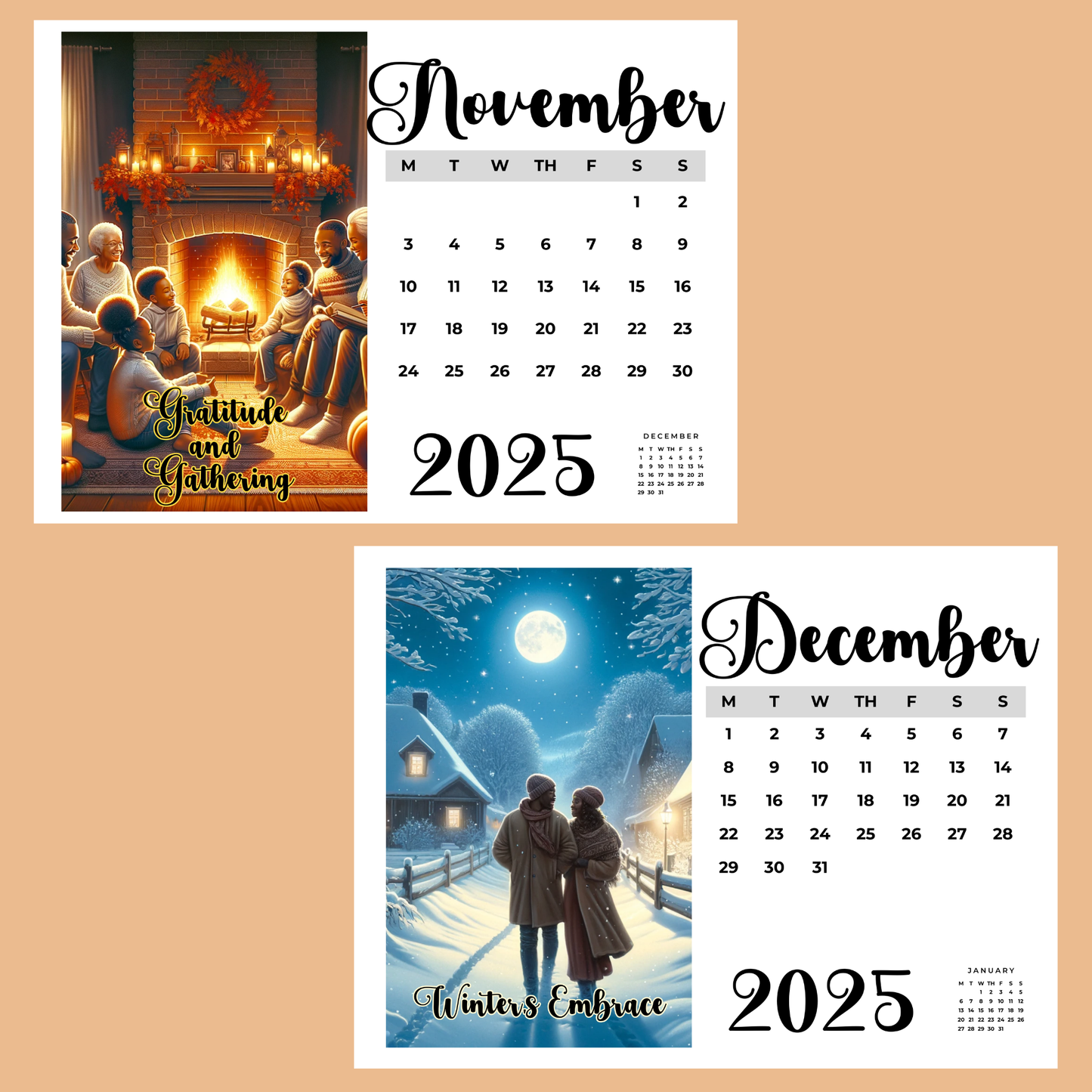 Seasons of Inspiration Instant Download & Printable Calendar