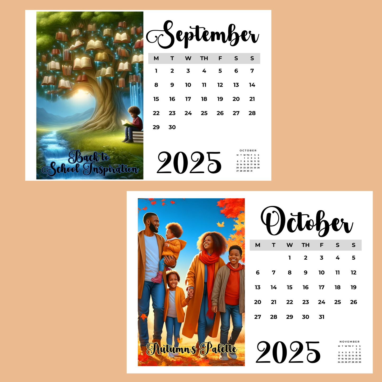 Seasons of Inspiration Instant Download  & Printable Calendar