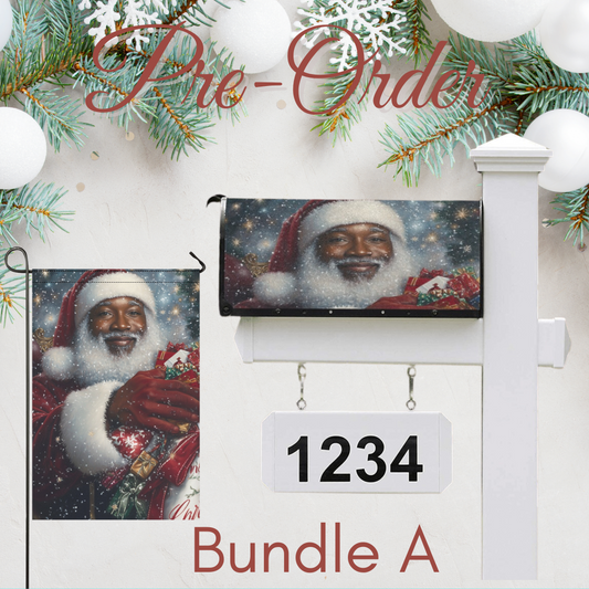 Pre-Order Exclusive Christmas Mailbox Cover & Garden Flag Bundle - Highland Cow & Santa Designs