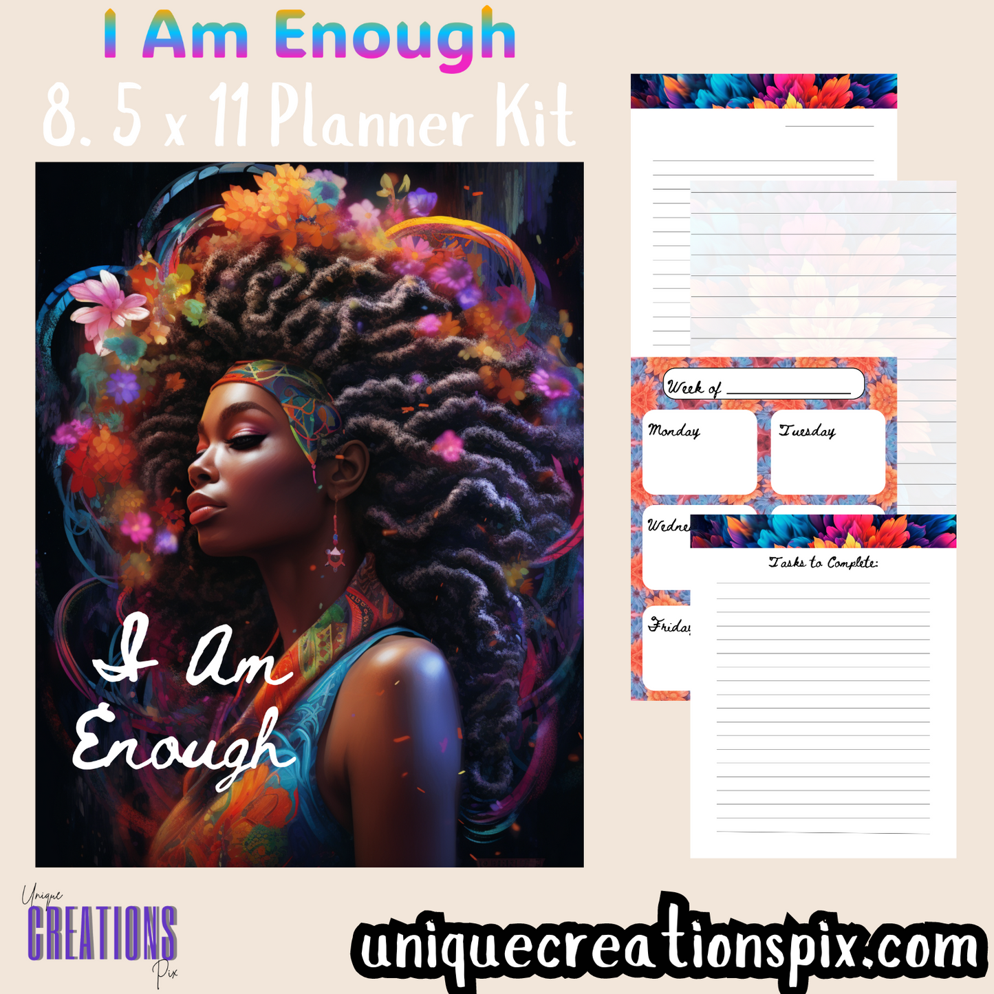 "I Am Enough" Planner Kit